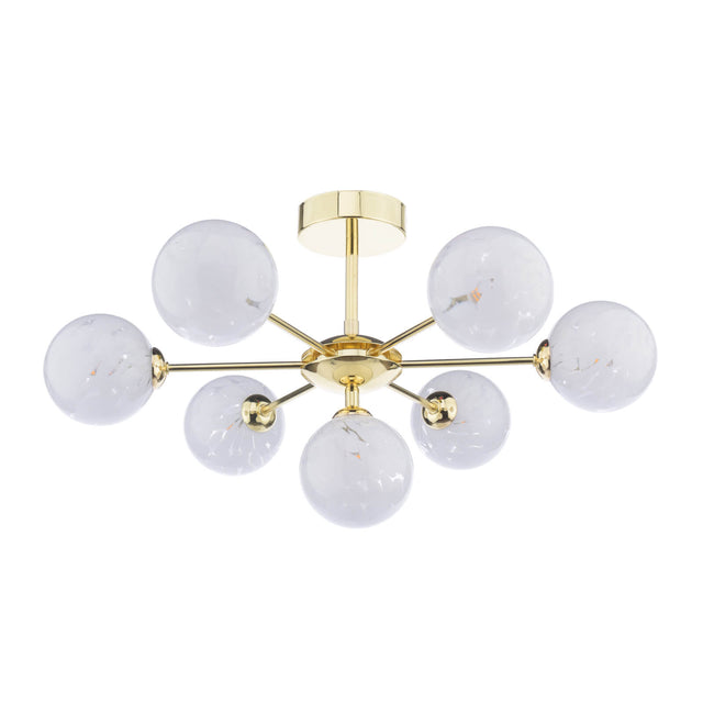 Cohen 7 Light Semi-Flush Polished Gold & Confetti Glass