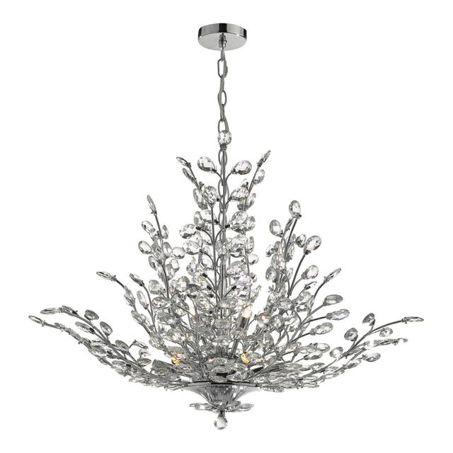 Cordelia 9 Light Pendant Polished Chrome & Crystal