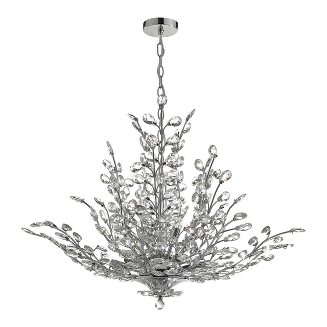 Cordelia 9 Light Pendant Polished Chrome & Crystal