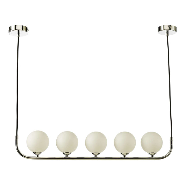 Cradle 5 Light Bar Pendant Polished Chrome Opal Glass