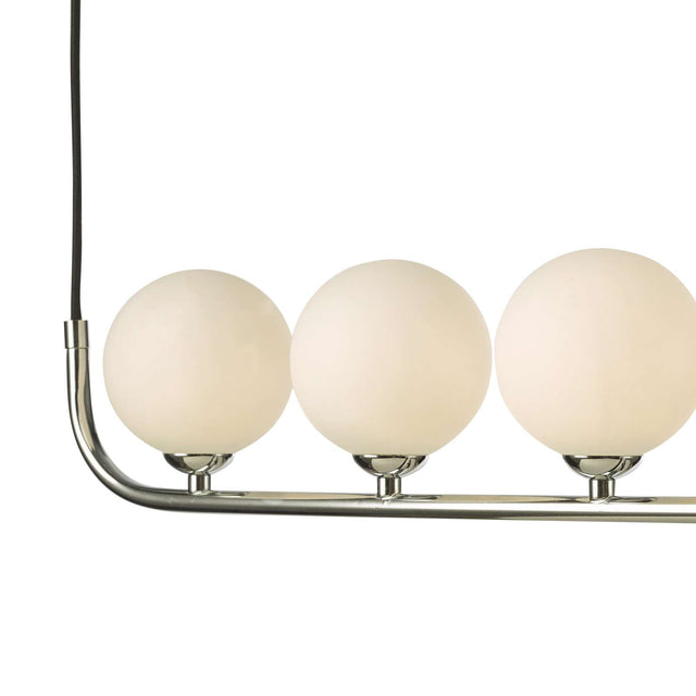 Cradle 5 Light Bar Pendant Polished Chrome Opal Glass