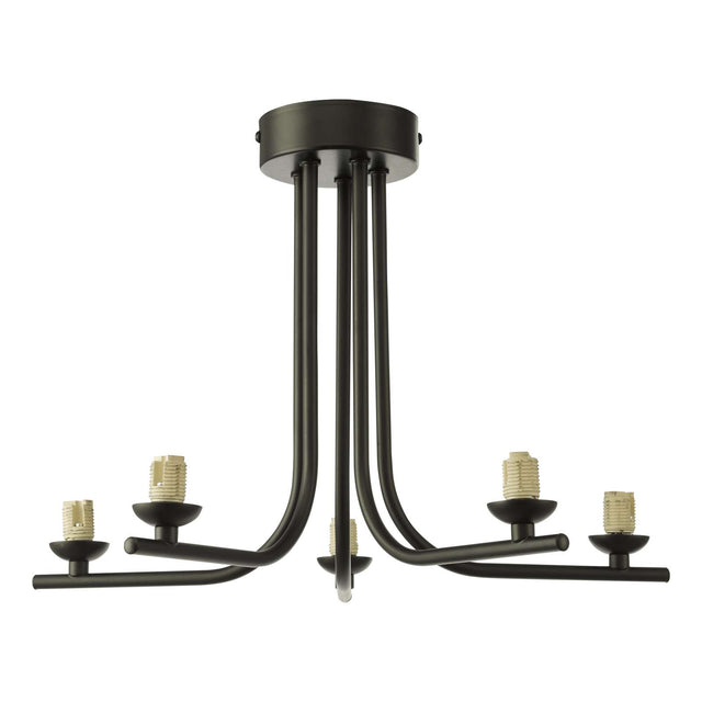 Cradle 5 Light Semi Flush Matt Black Frame Only