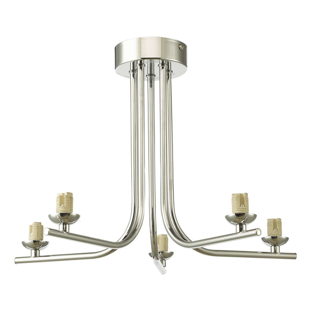 Cradle 5 Light Semi Flush Polished Chrome Frame Only