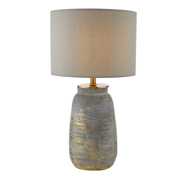 Creon Ceramic Table Lamp Grey and Antique Brass Base Only