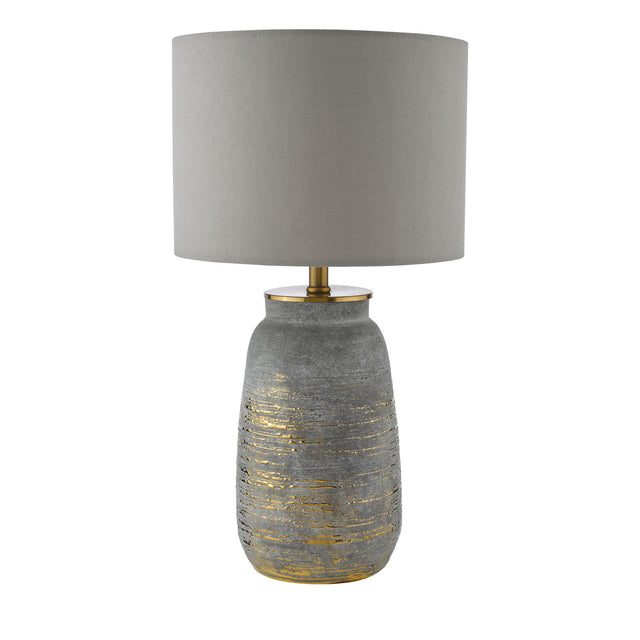 Creon Ceramic Table Lamp Grey and Antique Brass Base Only