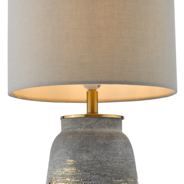 Creon Ceramic Table Lamp Grey and Antique Brass Base Only