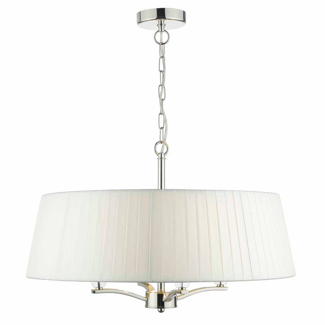 Cristin 4 Light Pendant Polished Nickel With Ivory Shade