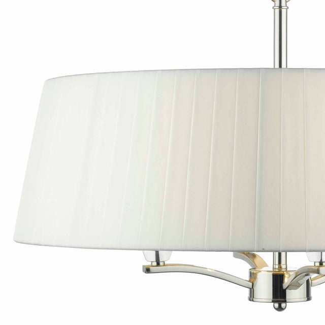 Cristin 4 Light Pendant Polished Nickel With Ivory Shade