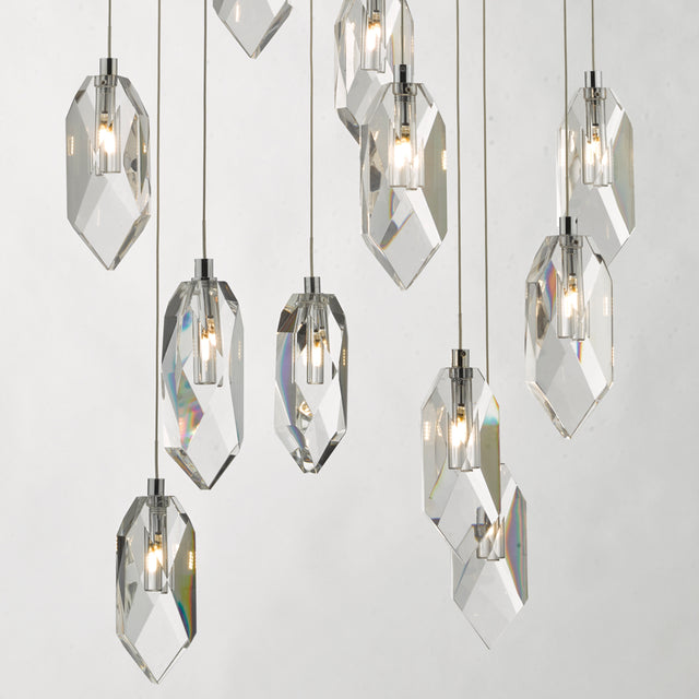 Crystal 12 Light Cluster Pendant Polished Chrome & Crystal