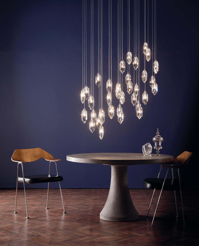 Crystal 12 Light Cluster Pendant Polished Chrome & Crystal