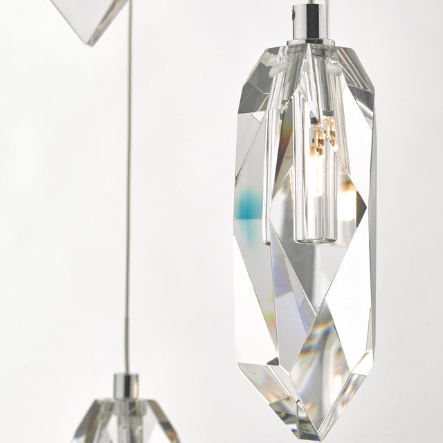 Crystal 12 Light Cluster Pendant Polished Chrome & Crystal