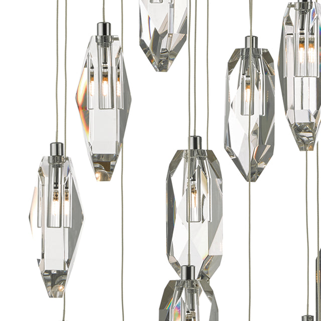 Crystal 18 Light Cluster Pendant Polished Chrome & Crystal