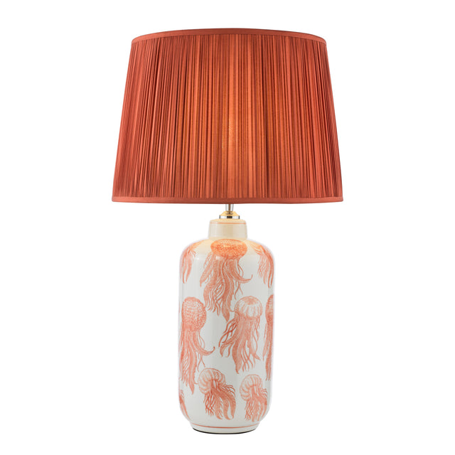 Cyanea Ceramic Table Lamp Pink and Satin Chrome Base Only