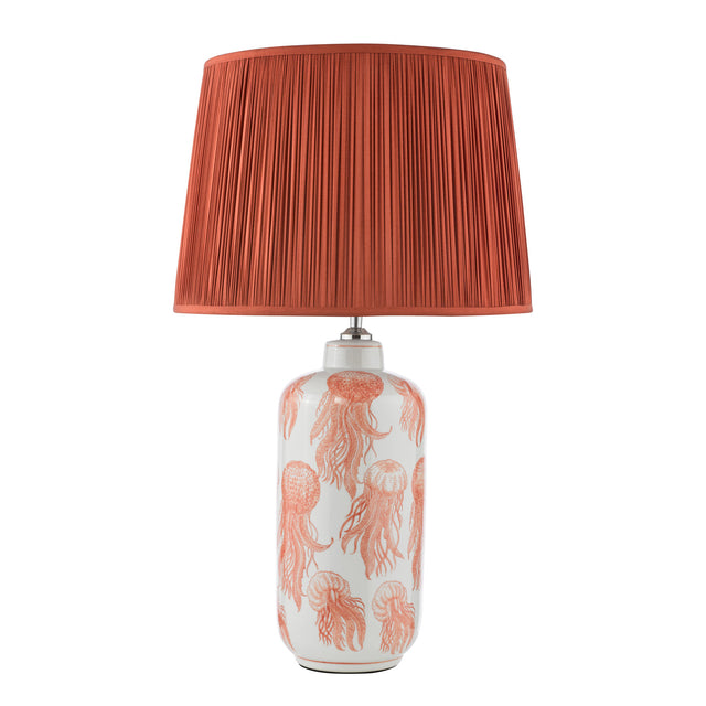 Cyanea Ceramic Table Lamp Pink and Satin Chrome Base Only