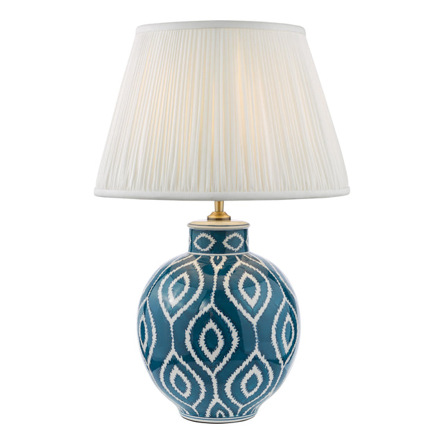 Dakari Table Lamp Blue and Antique Brass Base Only