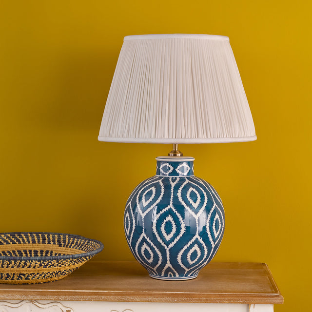 Dakari Table Lamp Blue and Antique Brass Base Only