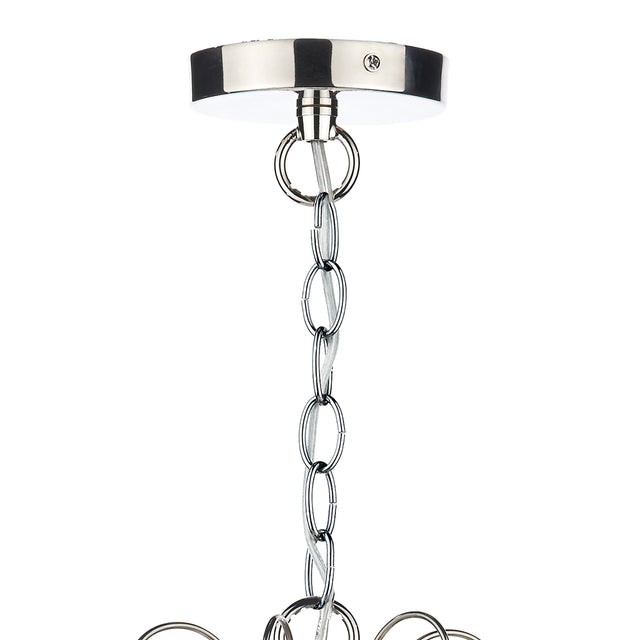 Daniella 6 Light Pendant Polished Nickel Crystal Dual Mount