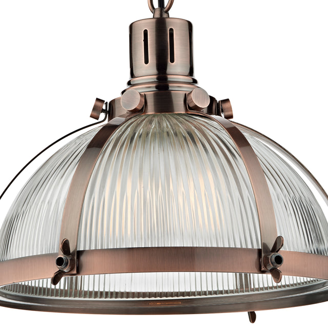 Debut 1 Light Pendant Brushed Antique Copper