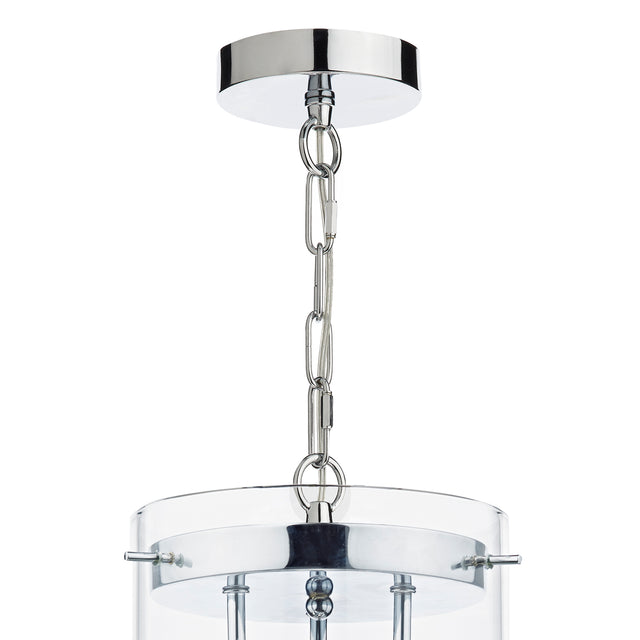 Decade 3 Light Pendant Polished Chrome Glass