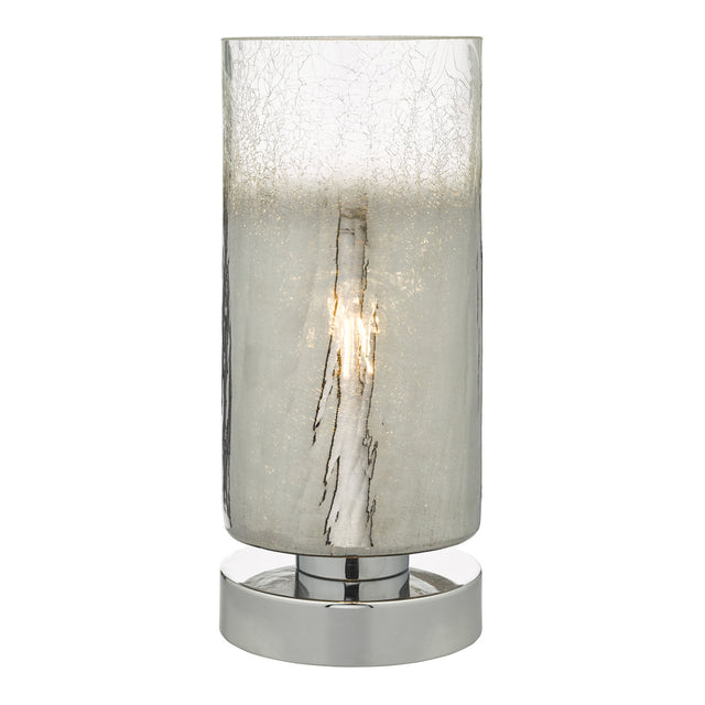 Deena Touch Table Lamp Polished Chrome Crackle Glass