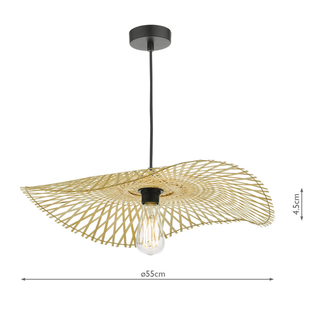 Deja Easy Fit Pendant Natural Rattan