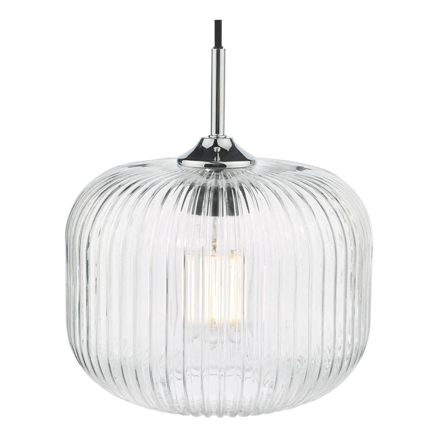 Demarius Pendant Polished Chrome and Clear Glass