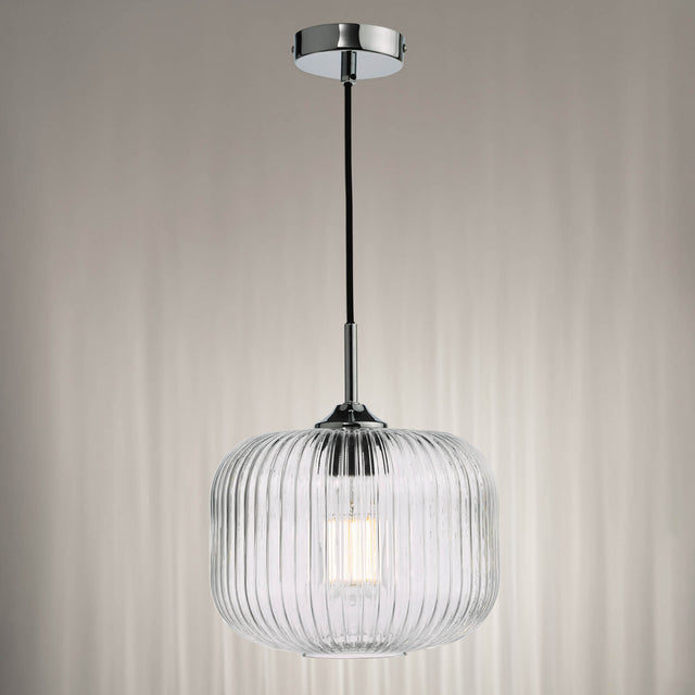 Demarius Pendant Polished Chrome and Clear Glass