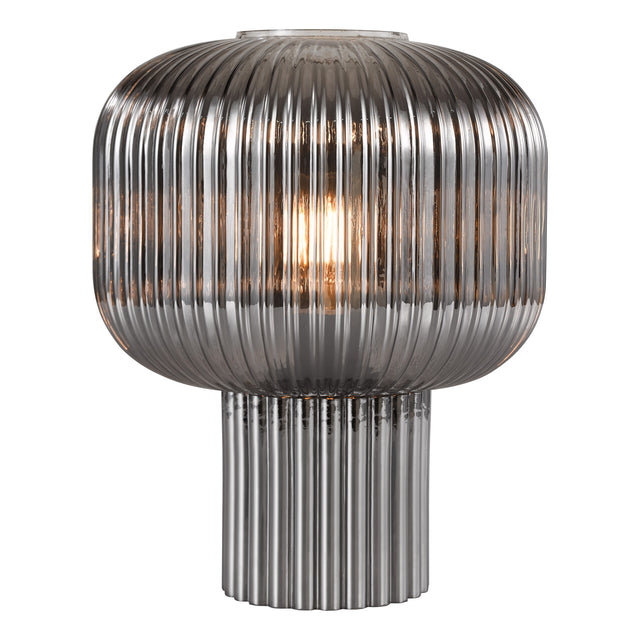 Demarius Table Lamp Smoked Ribbed Glass