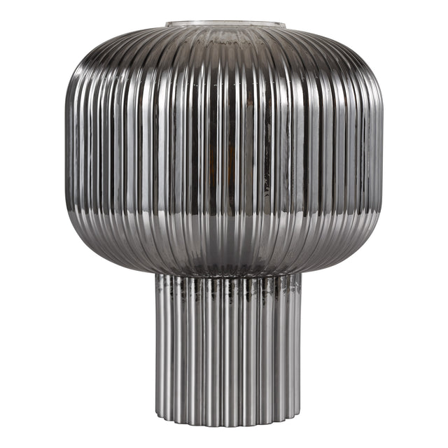 Demarius Table Lamp Smoked Ribbed Glass