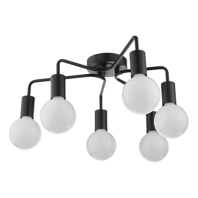 Dena 6 Light Semi-Flush Matt Black