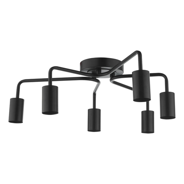 Dena 6 Light Semi-Flush Matt Black