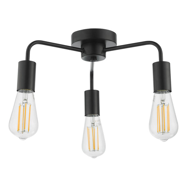 Dena 3 Light Semi-Flush Matt Black