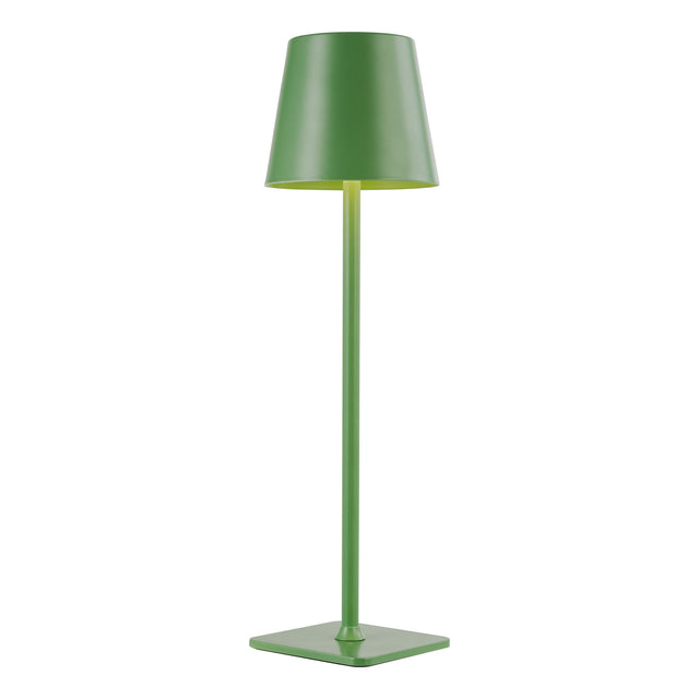 Derrick Rechargeable Outdoor Table Lamp Satin Green LED IP54