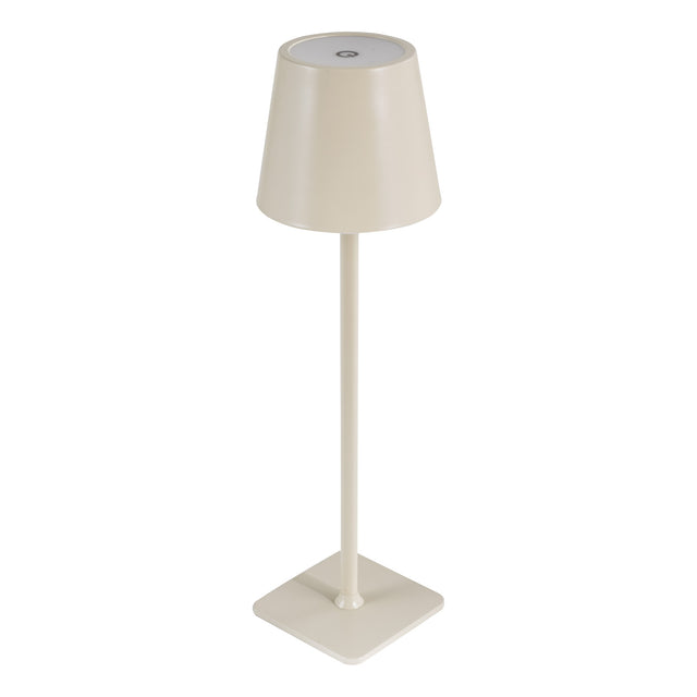 Derrick Rechargeable Outdoor Table Lamp Satin Taupe LED IP54