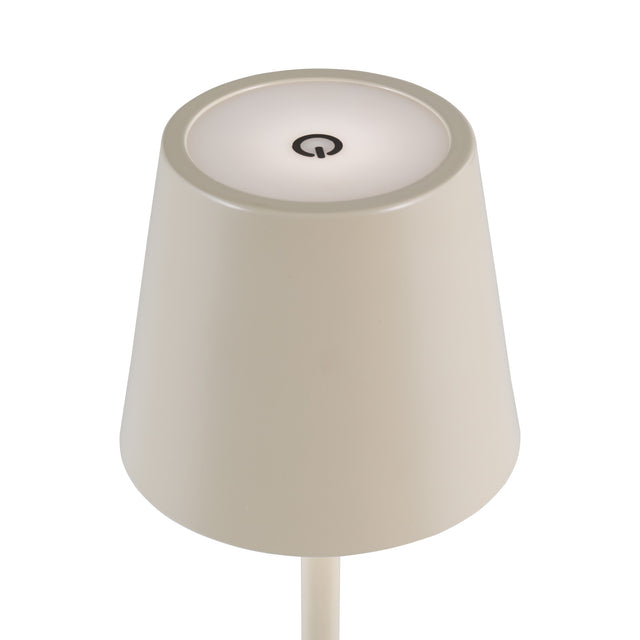 Derrick Rechargeable Outdoor Table Lamp Satin Taupe LED IP54