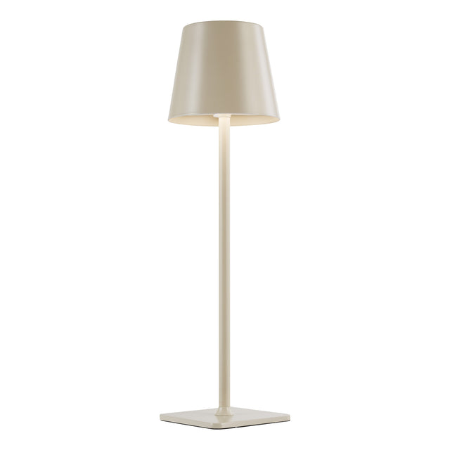 Derrick Rechargeable Outdoor Table Lamp Satin Taupe LED IP54