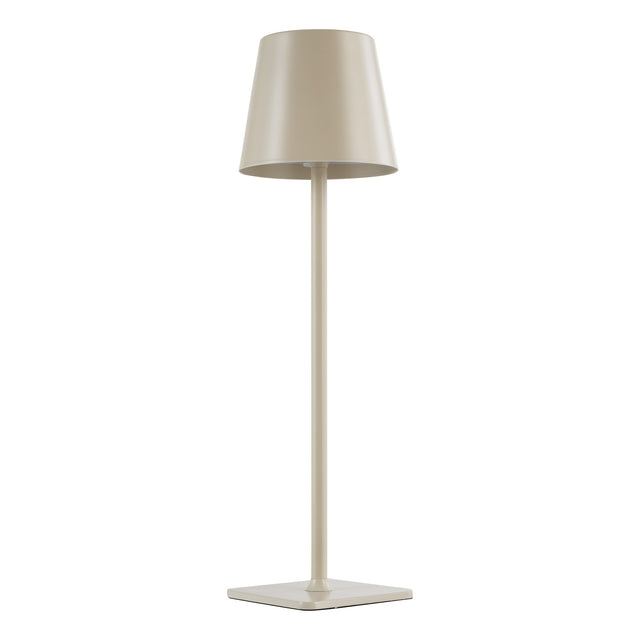 Derrick Rechargeable Outdoor Table Lamp Satin Taupe LED IP54