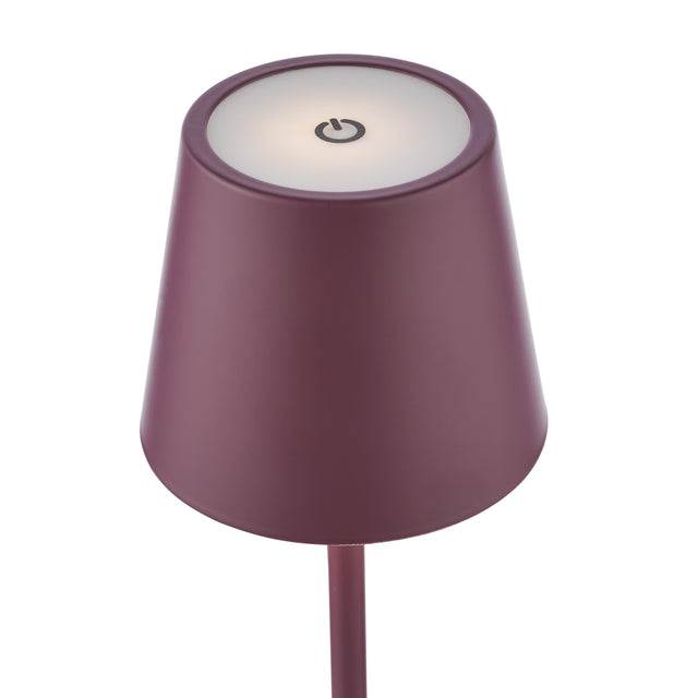 Derrick Rechargeable Outdoor Table Lamp Satin Purple LED IP54