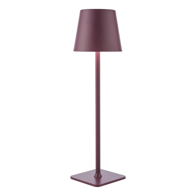 Derrick Rechargeable Outdoor Table Lamp Satin Purple LED IP54