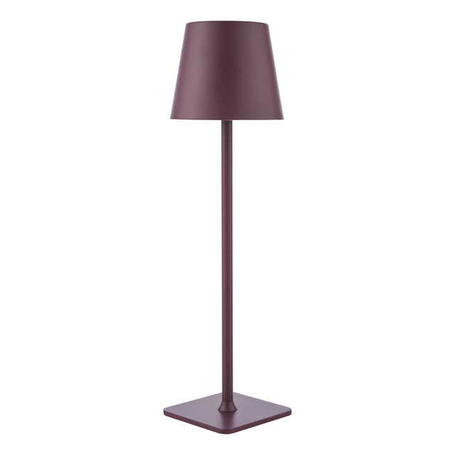 Derrick Rechargeable Outdoor Table Lamp Satin Purple LED IP54