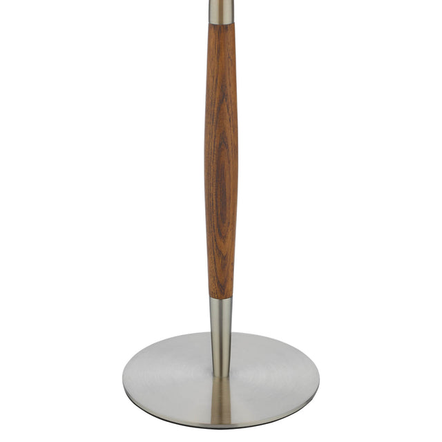 Detroit Table Lamp Satin Nickel and Walnut With Shade