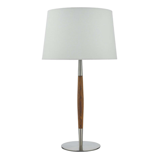 Detroit Table Lamp Satin Nickel Walnut Detail Base Only