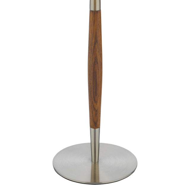 Detroit Table Lamp Satin Nickel Walnut Detail Base Only