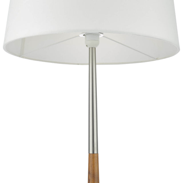 Detroit Floor Lamp Satin Nickel and Walnut With Shade