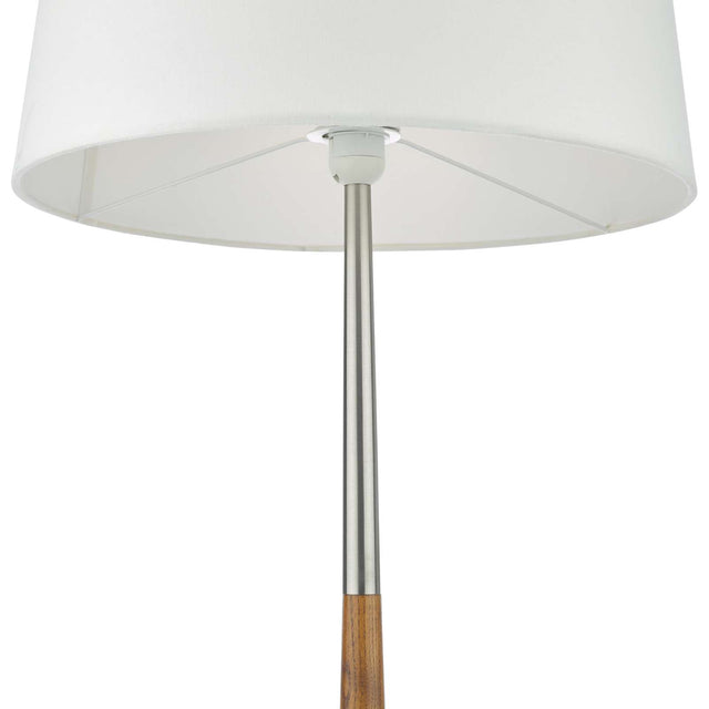 Detroit Floor Lamp Satin Nickel Walnut Detail Base Only