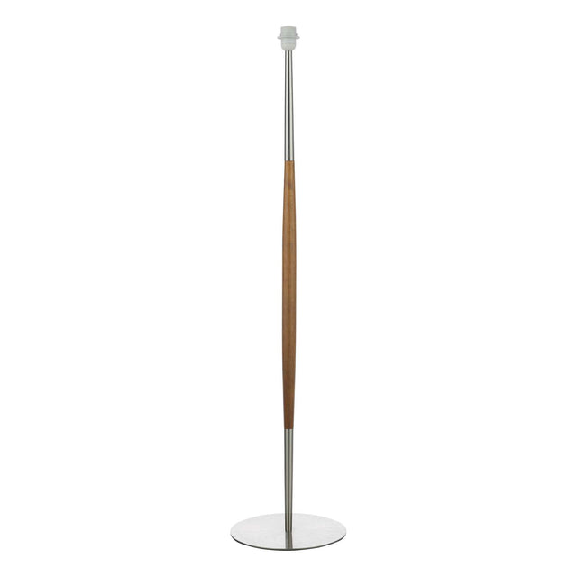 Detroit Floor Lamp Satin Nickel Walnut Detail Base Only