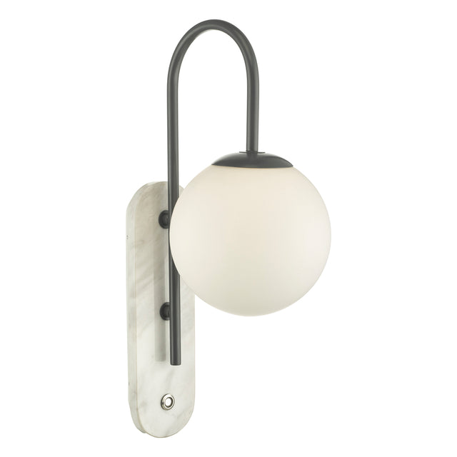 Deuce Bathroom Wall Light Marble Opal Glass IP44