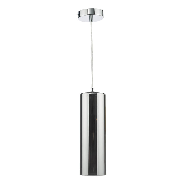 Diaz Pendant Smoked Glass and Polished Chrome