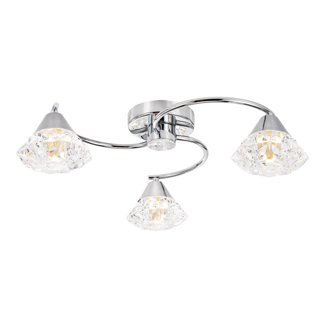 Dilys 3 Light Semi-Flush Polished Chrome