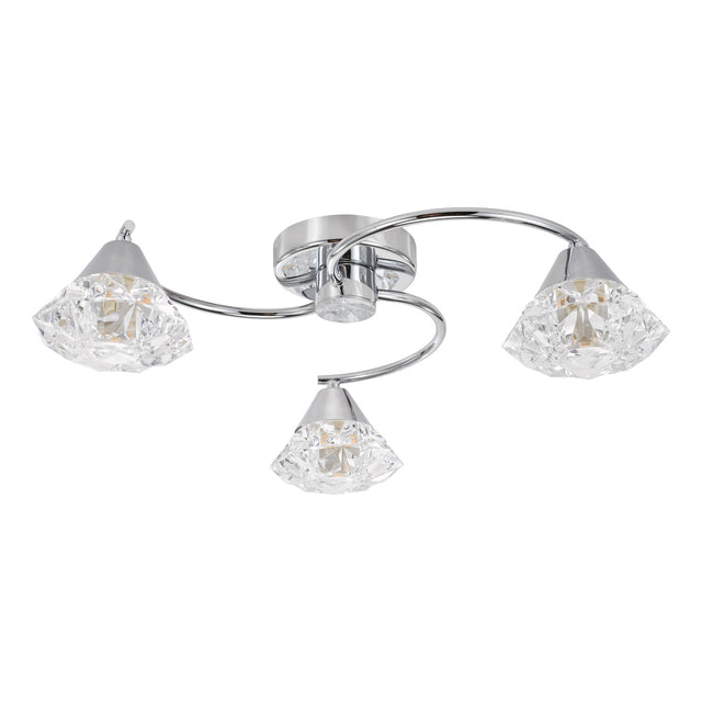 Dilys 3 Light Semi-Flush Polished Chrome